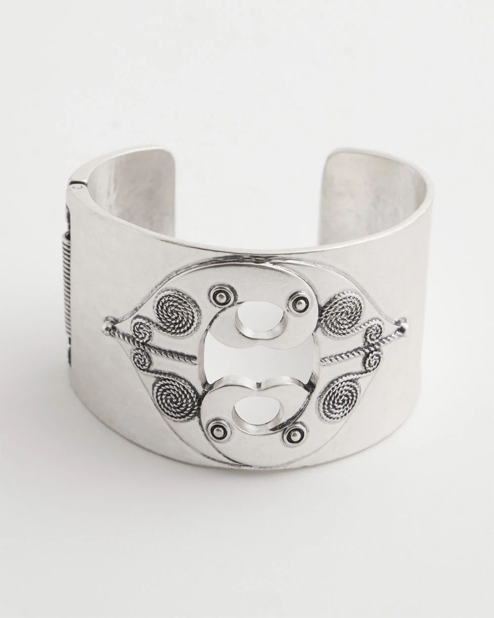 Silver Tone Leaf Cuff Hinge Bracelet | Chico's Silver Tone Leaf Cuff Hinge Bracelet | Chico's